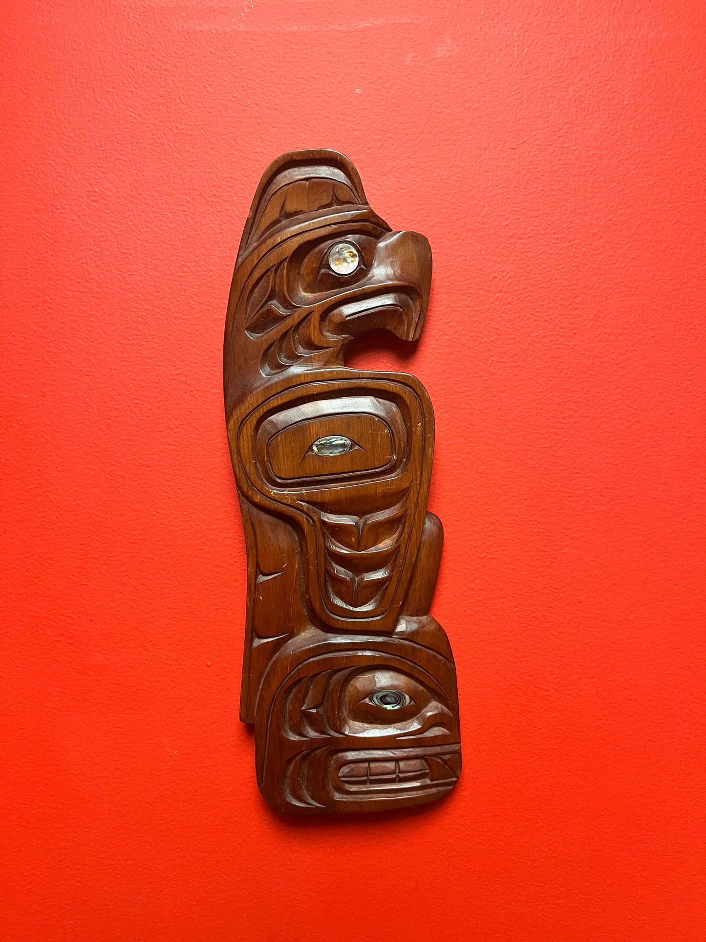 Stunning 16 x 5 Alfred Robertson transformation plaque indigenous first nations Pacific northwest coast beauty great detail