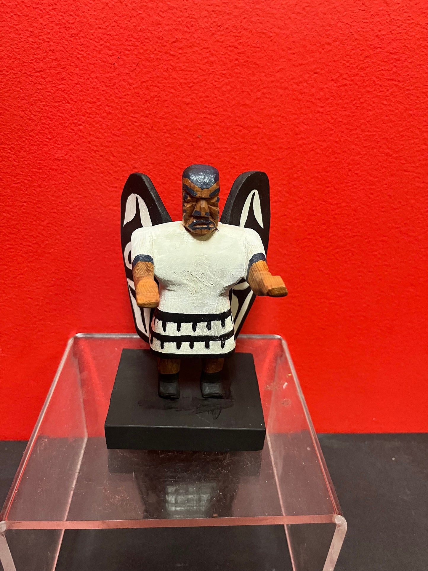 Museum quality primitive, 6 inch high, indigenous, first Nations Pacific Northwest coast, carved and painted native Jesus statue wow