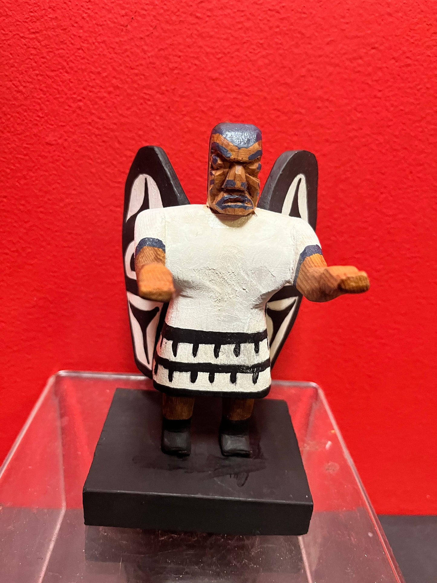 Museum quality primitive, 6 inch high, indigenous, first Nations Pacific Northwest coast, carved and painted native Jesus statue wow