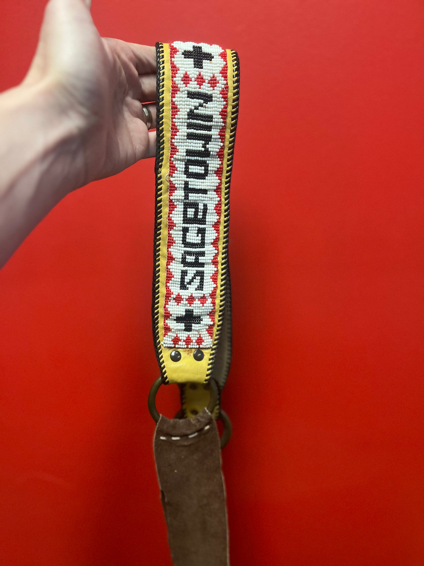 An  Approximately 41 inch long, indigenous first nations, possibly American beaded belt  very cool, and in great condition