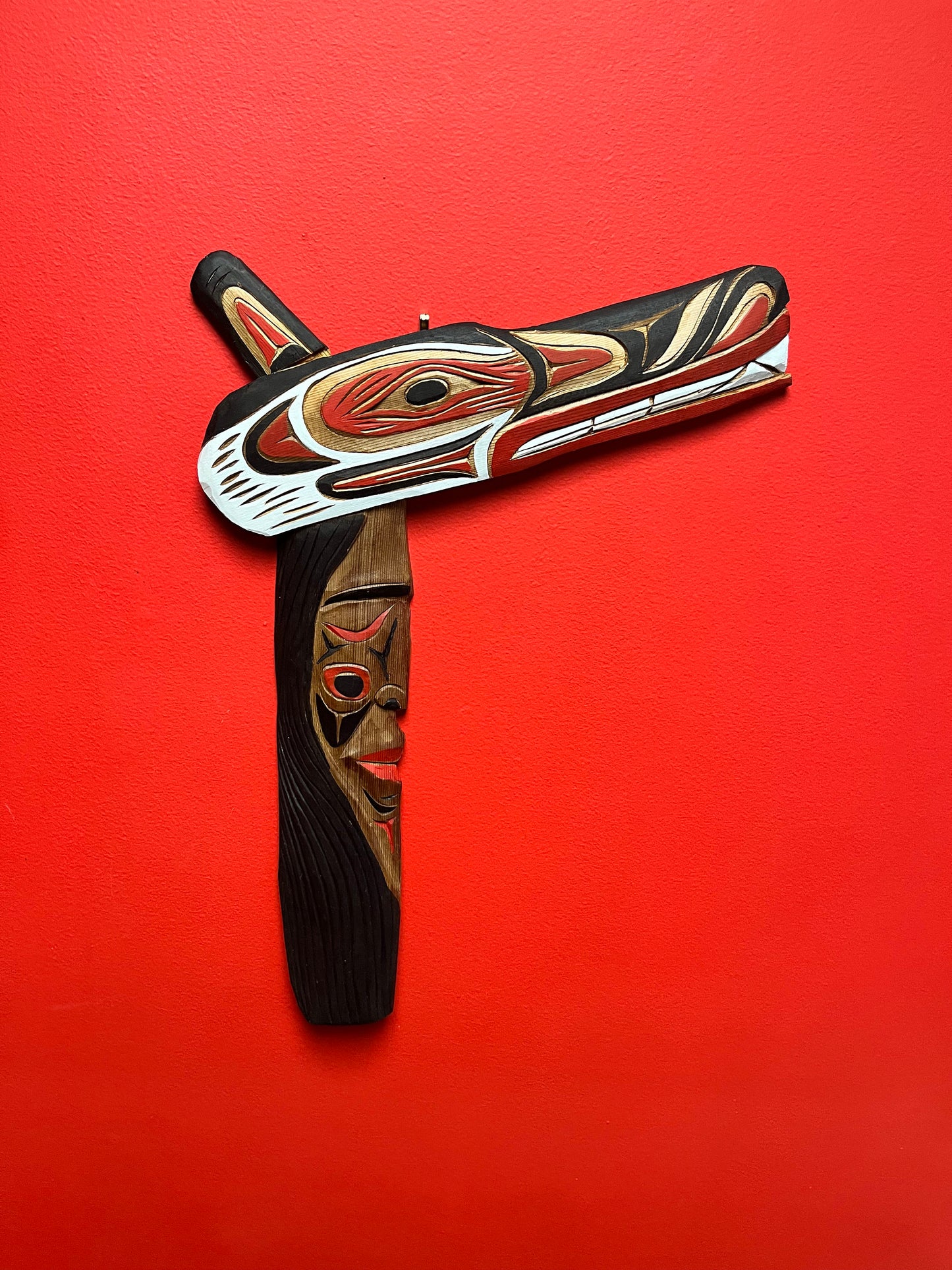 Stunning 20 x 14 wide Stan Joseph mask and chief transformation plaque indigenous first nations Pacific northwest coast beauty