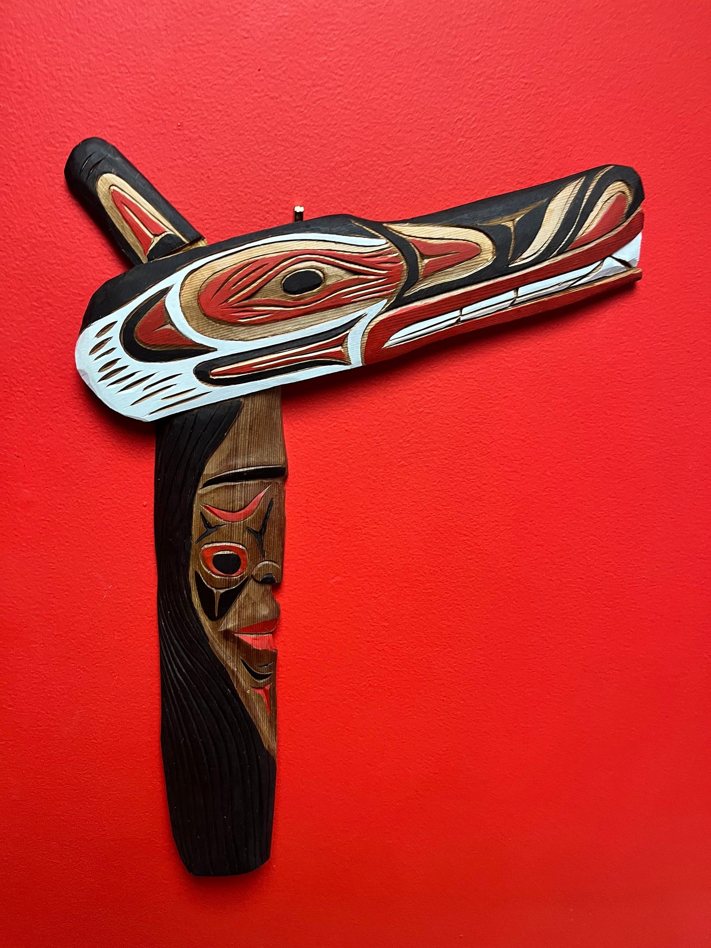 Stunning 20 x 14 wide Stan Joseph mask and chief transformation plaque indigenous first nations Pacific northwest coast beauty