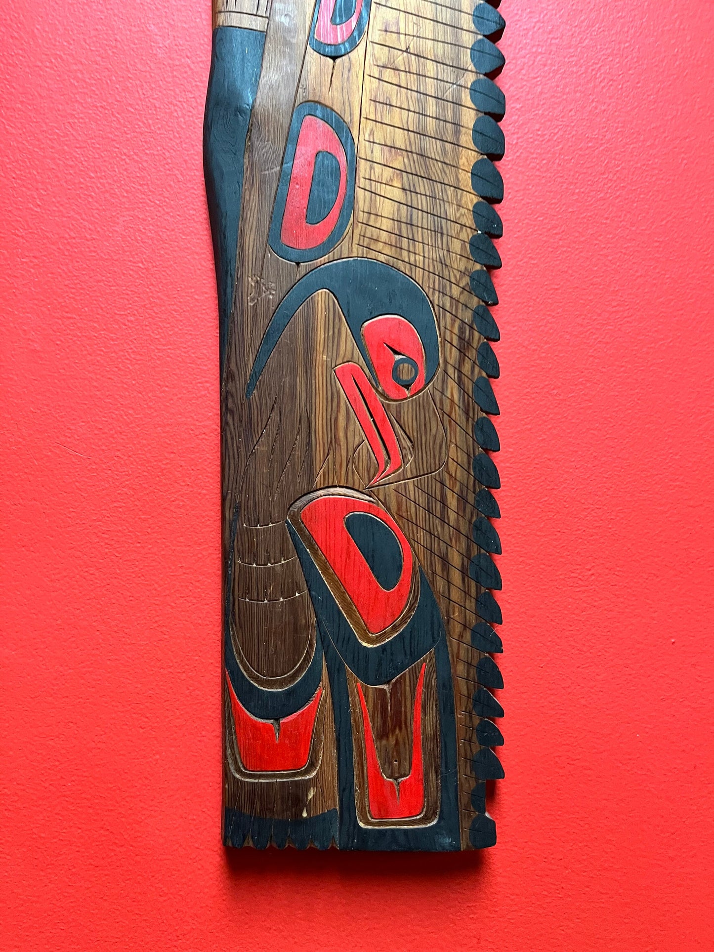 32 x 6 inch stunning Tyrone Joseph indigenous, first nations, Pacific Northwest coast, Squamish chief plaque beautiful piece