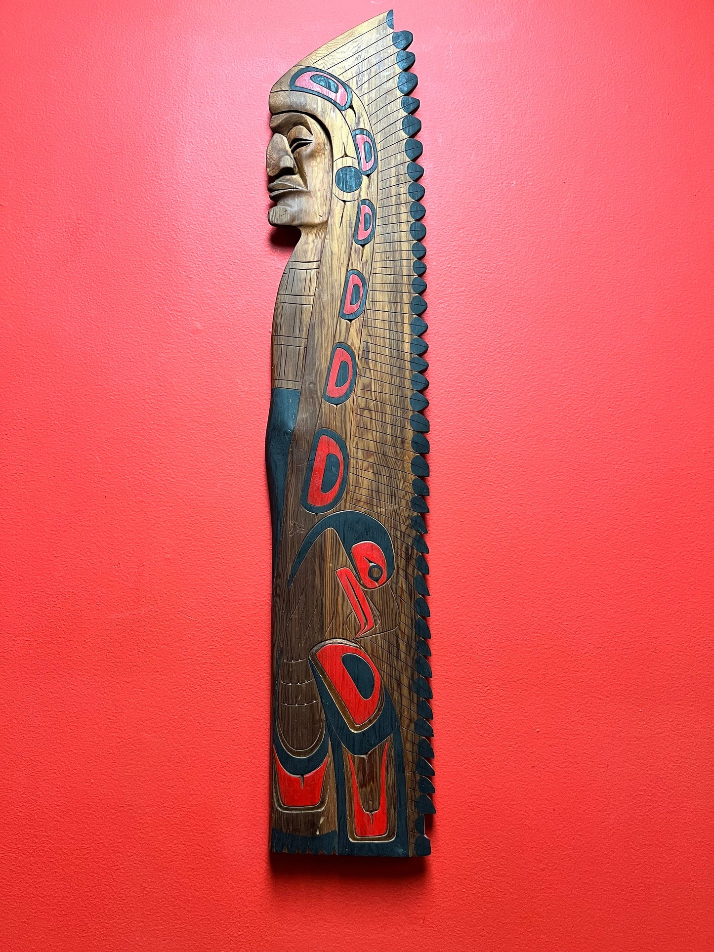32 x 6 inch stunning Tyrone Joseph indigenous, first nations, Pacific Northwest coast, Squamish chief plaque beautiful piece