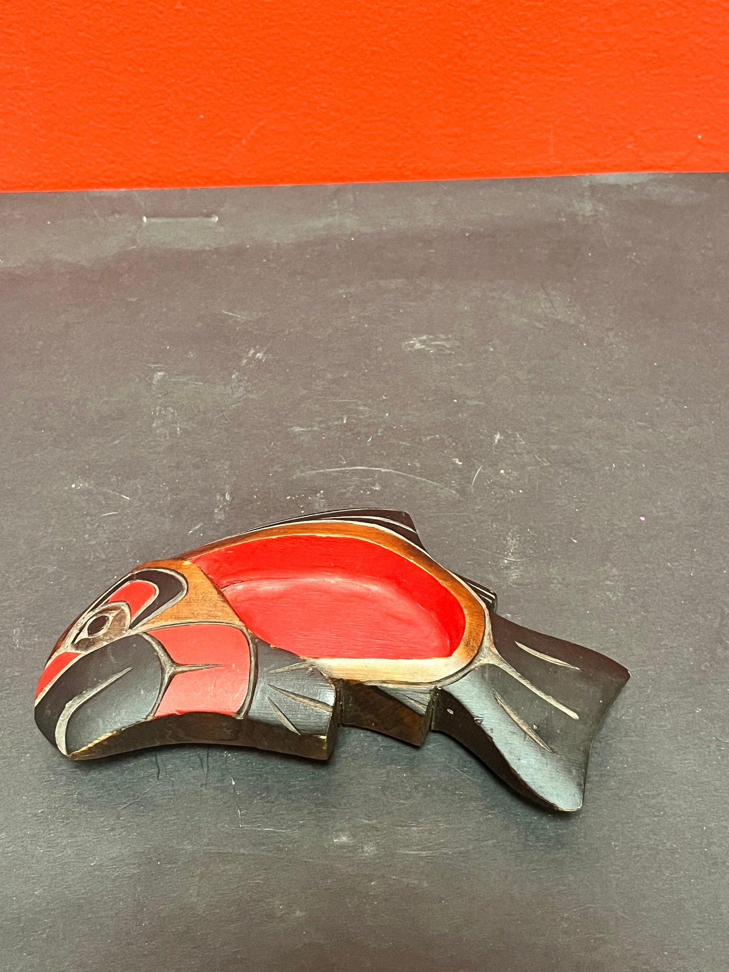 Magnificent 6 inch long signed indigenous first nations north west coast feast bowl Wonderful design and quality by Rick Wilson Wow