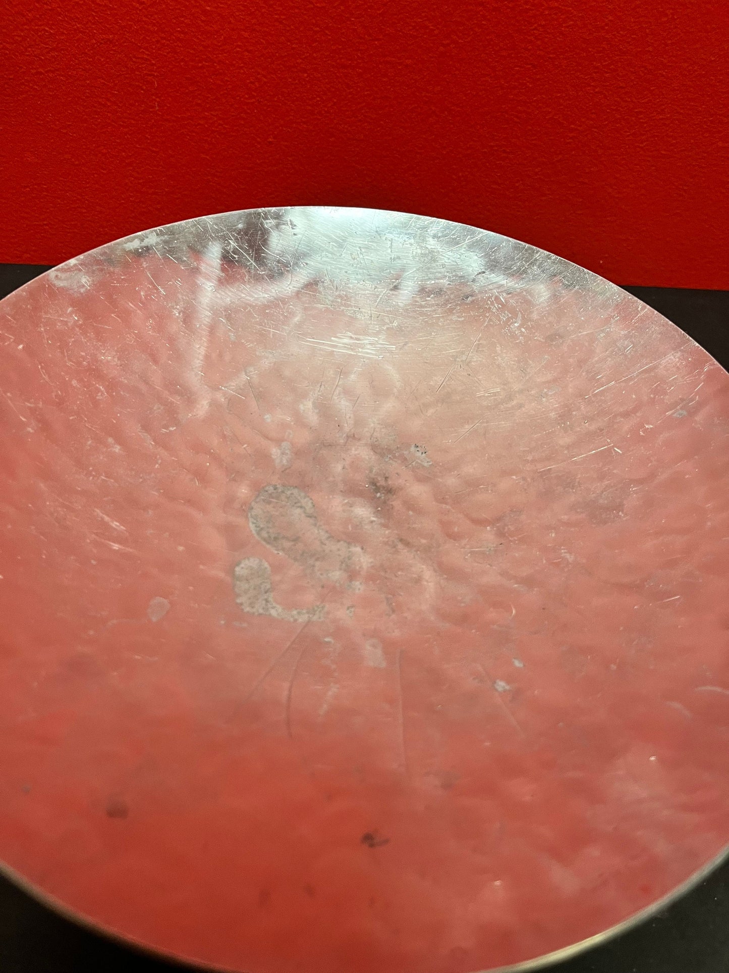 Lovely Georg Jensen style art nouveau hammered metal compote dish on pedestal real beauty and see photos for Condition- 10 x 4 high