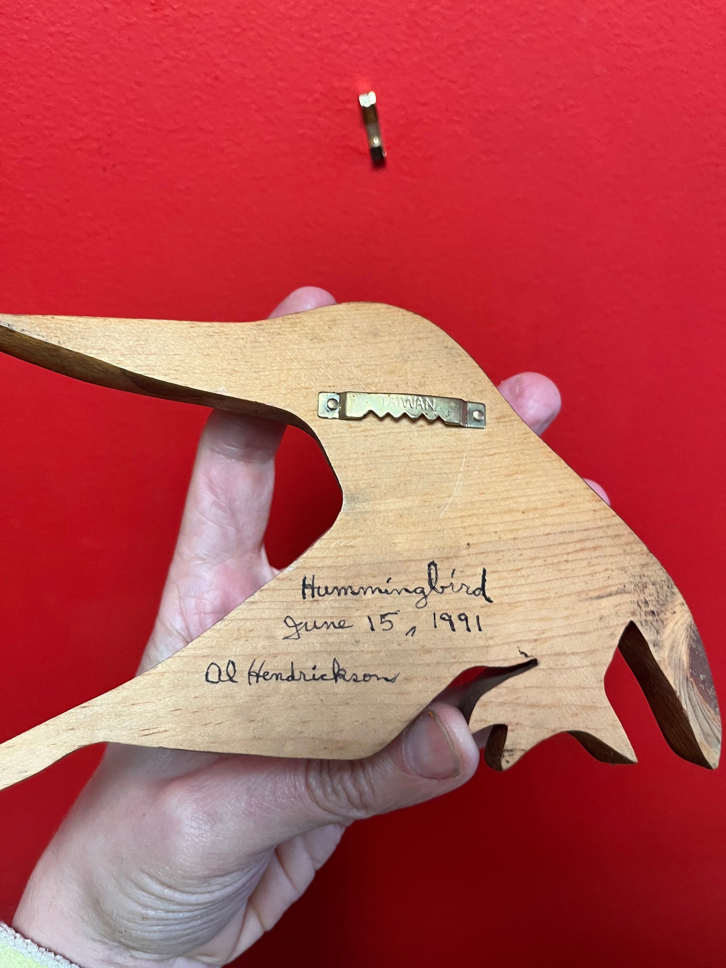 A Lovely detailed 8 inch long indigenous First Nations pacific north west coast signed hummingbird plaque