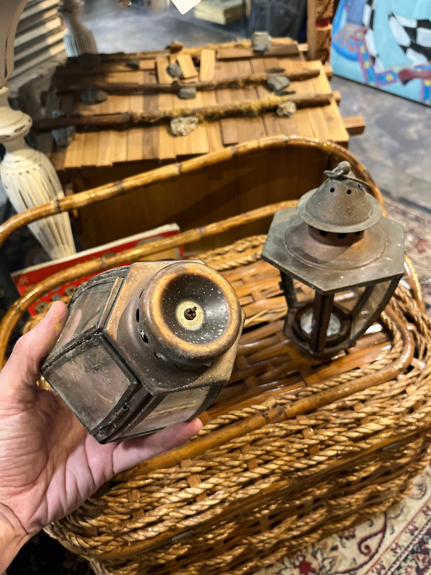 pair stunning 10 inch tall miners lamps found in the middle of nowhere BC old old one as is and one perfect wow