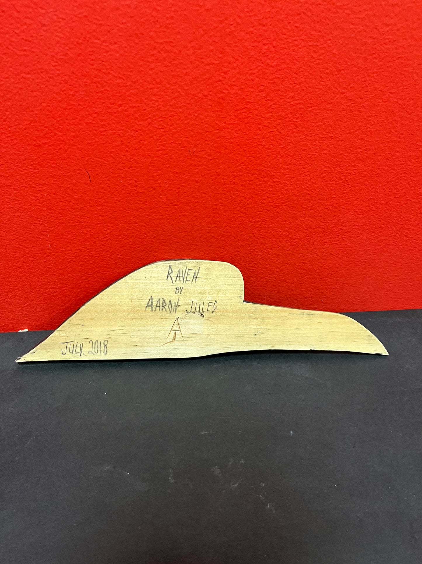 11 inch long raven carving plaque signed indigenous, first nations, Pacific Northwest coast great detail