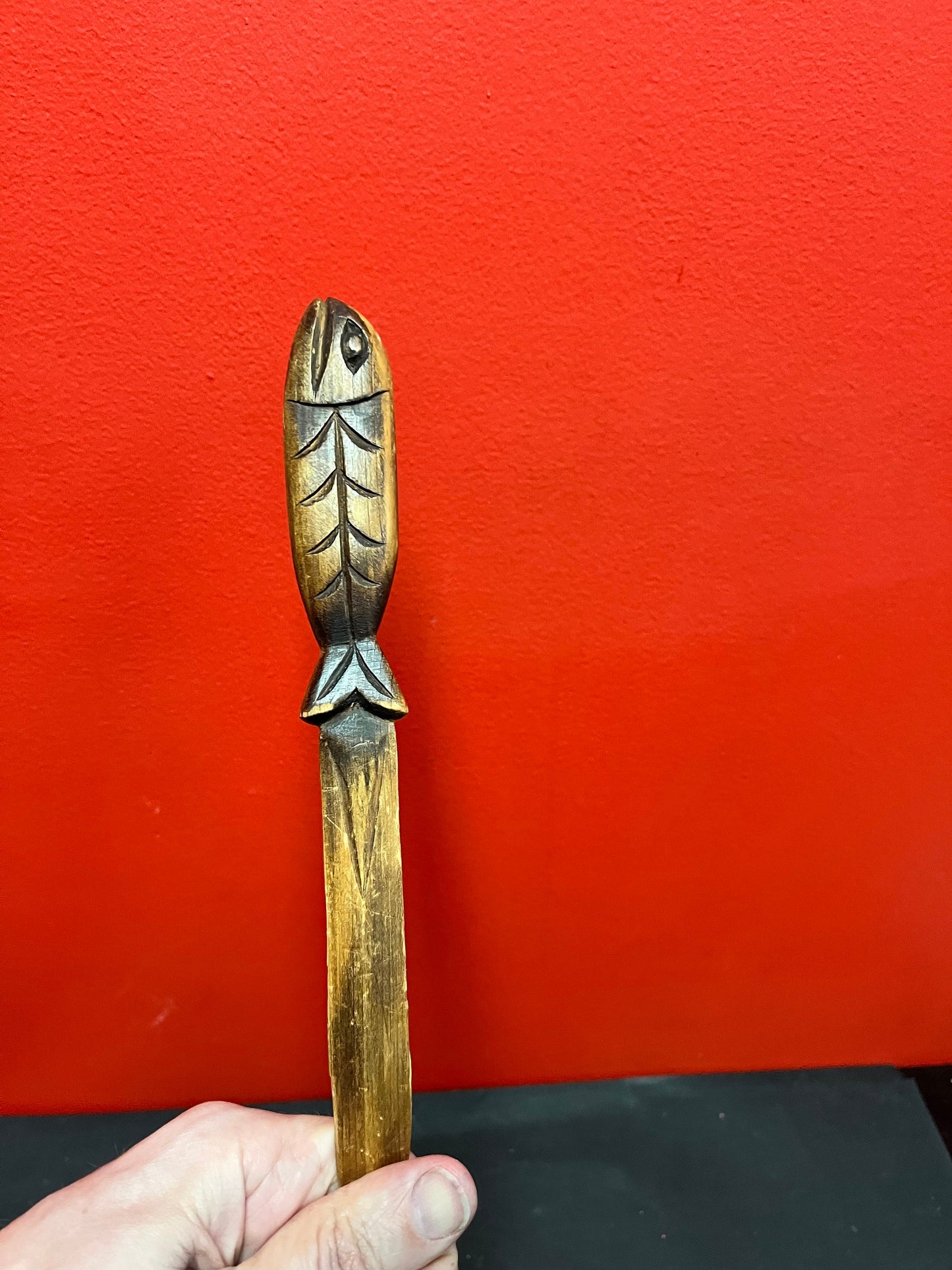 Lovely 10 inch long unsigned salmon letter opener  indigenous First Nations Pacific Northwest Coast