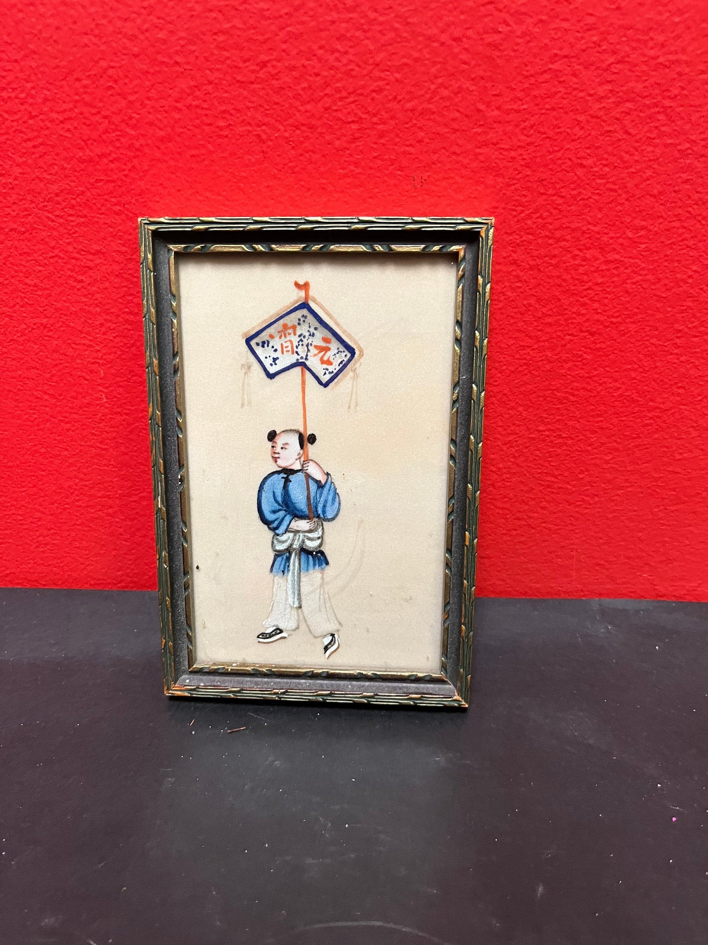 Lovely 6 x 4 watercolour on paper  Chinese original beautiful painting on frame  wow