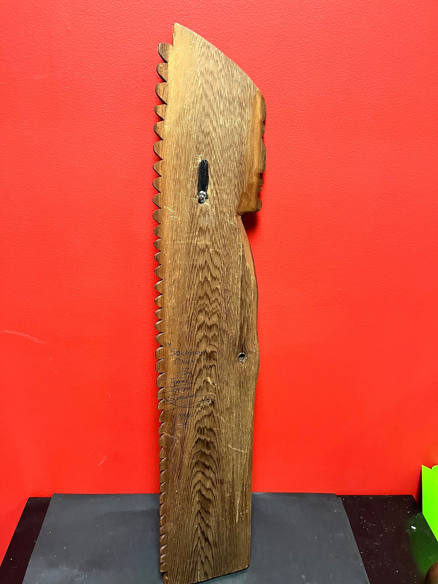 32 x 6 inch stunning Tyrone Joseph indigenous, first nations, Pacific Northwest coast, Squamish chief plaque beautiful piece