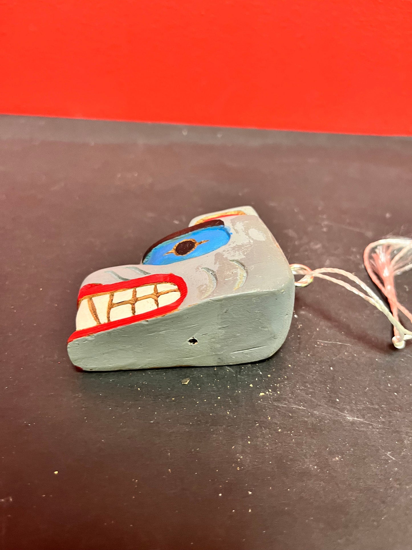 Cool  A 3×2 1/2 inch high indigenous first nations pacific coast primitive carved wolf head  attributed to the Joseph family