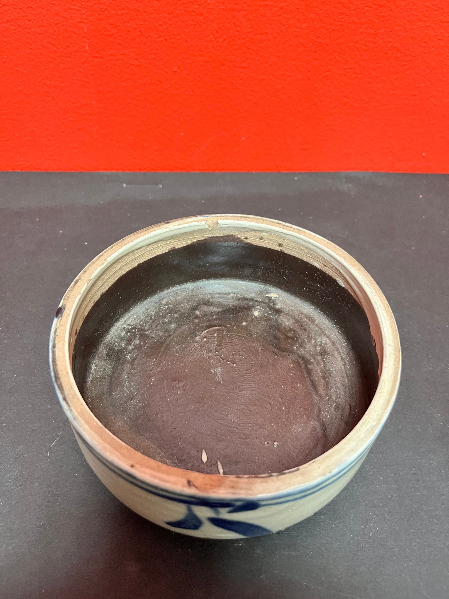 Beautiful Antique Asian pottery bowl  5 x 2 1/2 tall with lovely foot