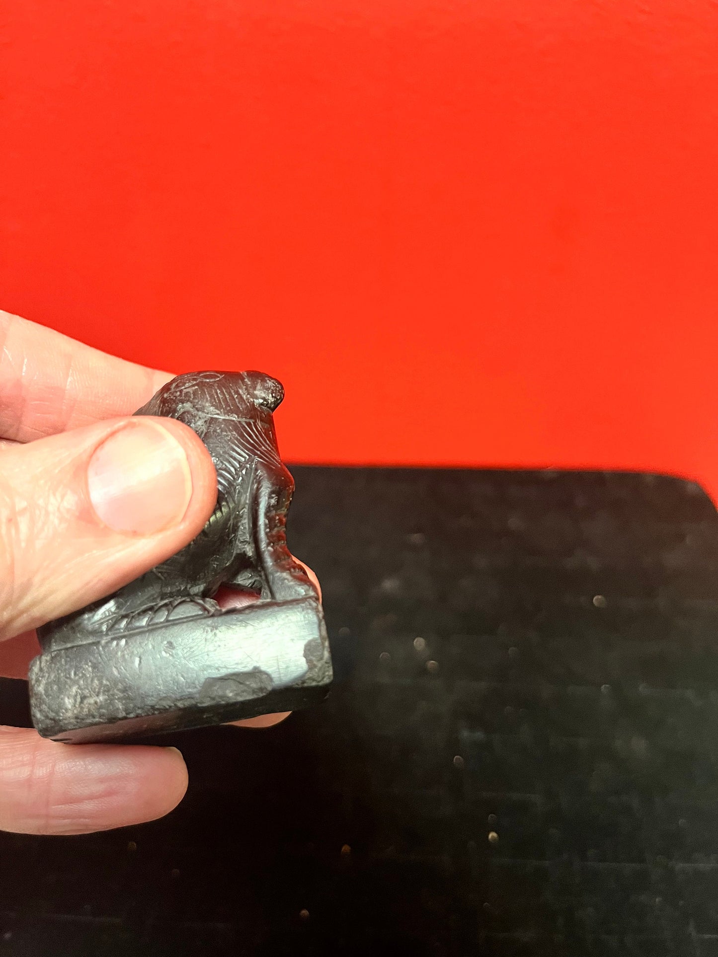 Lovely 2 inch tall stone foo dog