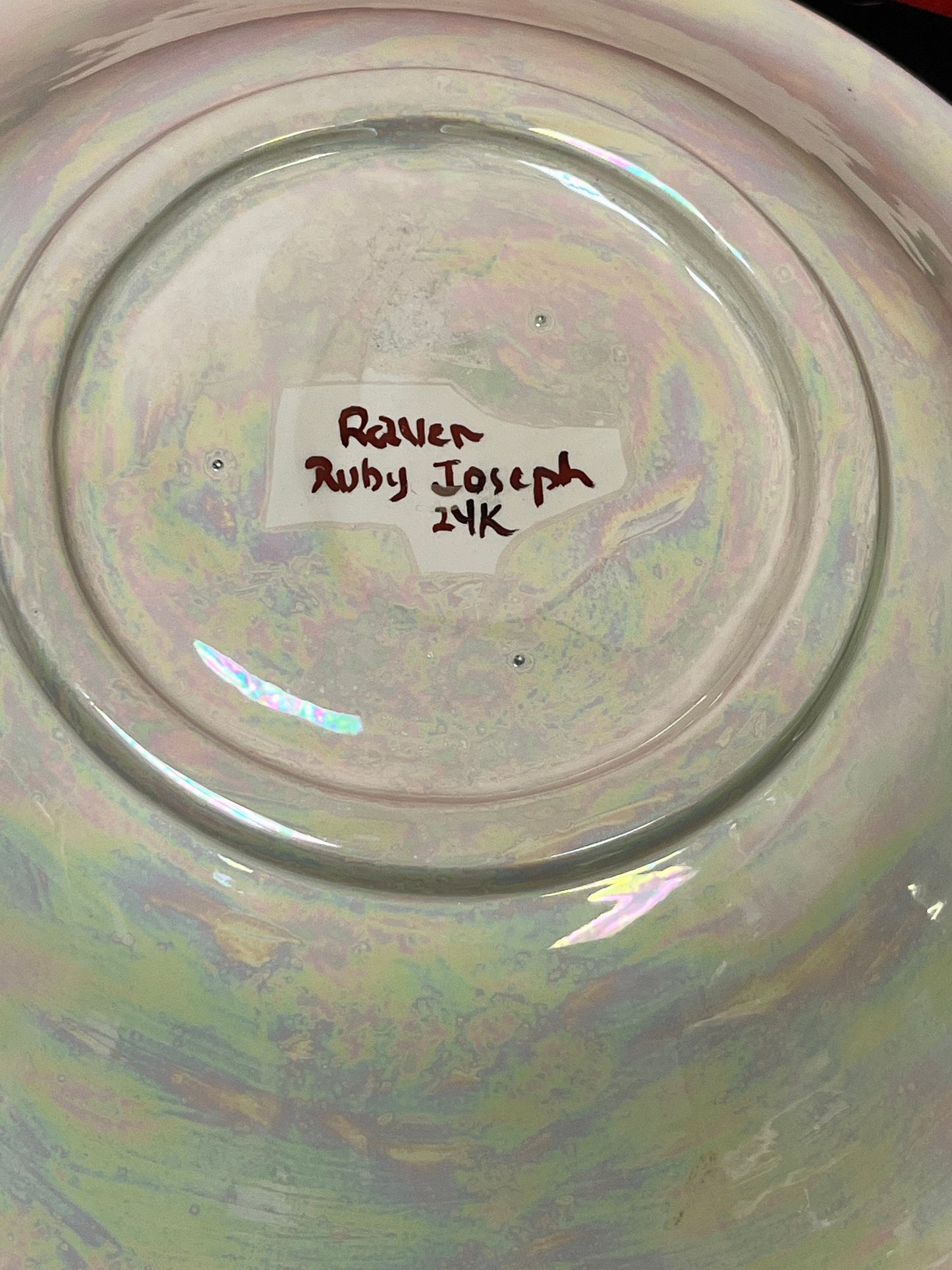 Amazing 12 inch indigenous First Nations raven bowl with 24k gold by ruby Joseph intense quality and craftsmanship