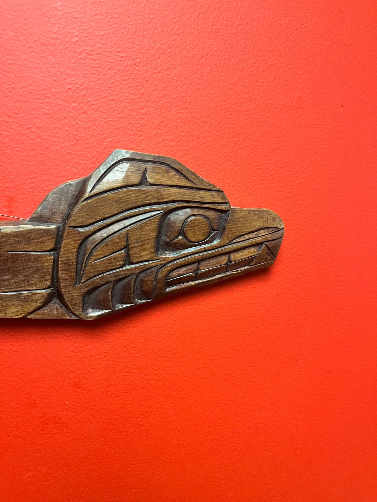 Stunning 18 x 6 indigenous raven and bear plaque by Albert Bruce ready to hang indigenous first nations Pacific Northwest coast beauty