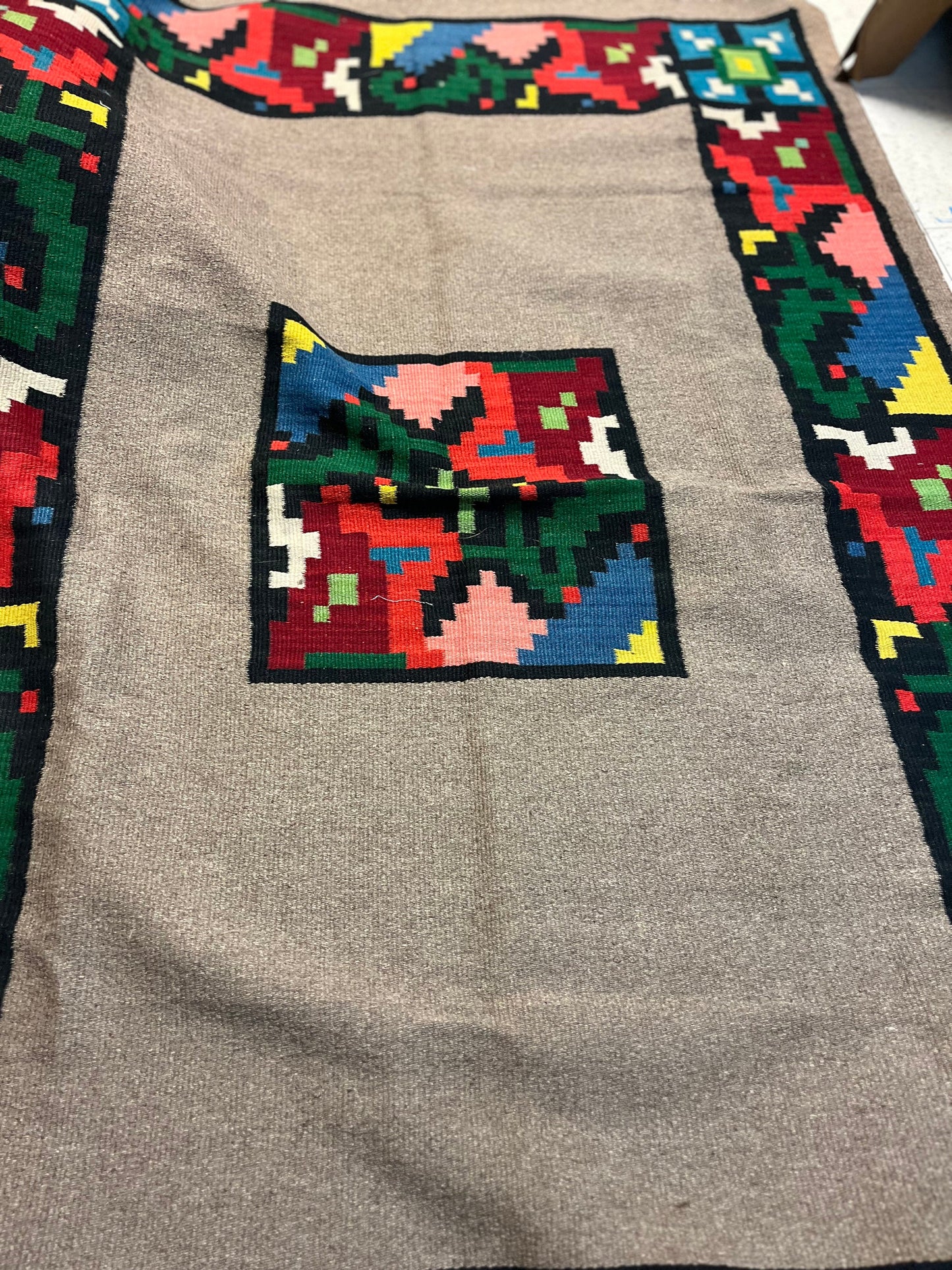 An Absolutely stunning vintage Navajo wool carpet rug in perfect condition authentic fabulous colours 78 x 49 wow