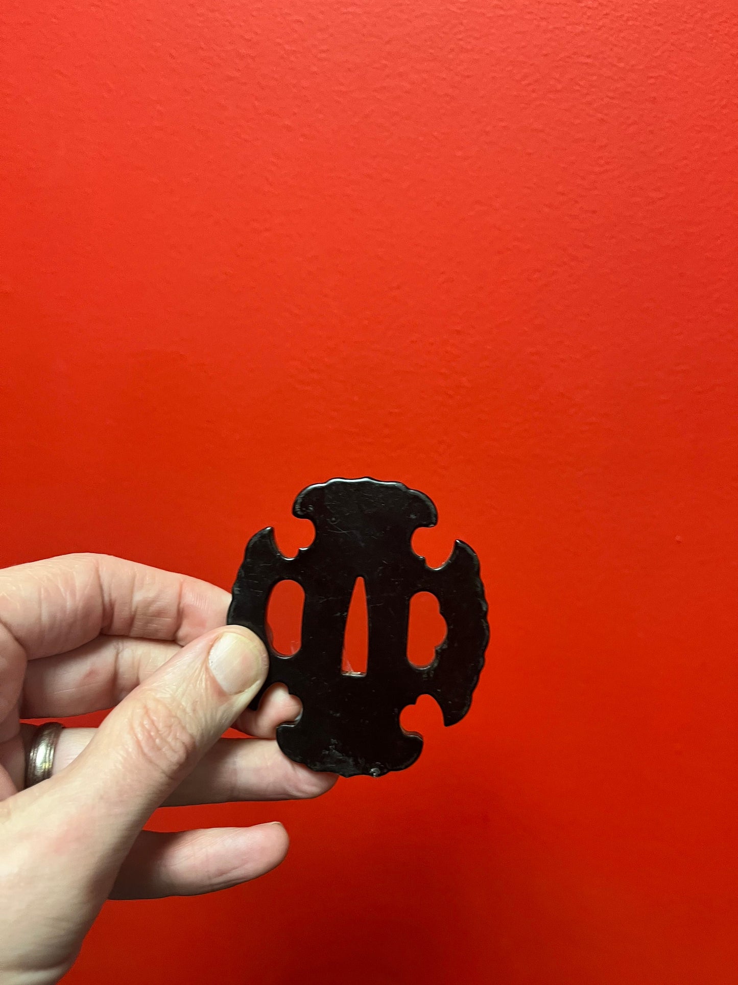 Cool 3 inch Japanese samurai Steel tsuba great condition and simple beautiful for major collection
