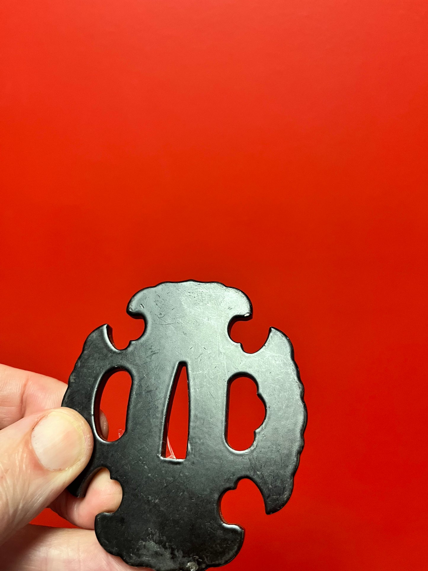 Cool 3 inch Japanese samurai Steel tsuba great condition and simple beautiful for major collection