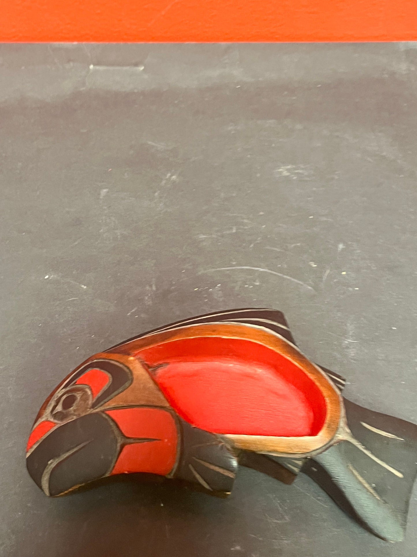 Magnificent 6 inch long signed indigenous first nations north west coast feast bowl Wonderful design and quality by Rick Wilson Wow