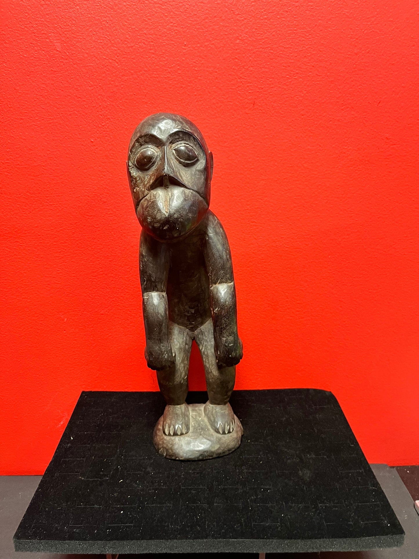 A Stunning Unusual African statue of a monkey man - antique with wonderful patina in great condition - 14 inches tall