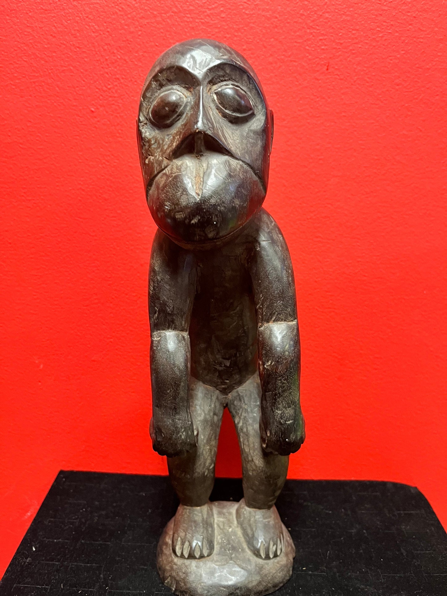 A Stunning Unusual African statue of a monkey man - antique with wonderful patina in great condition - 14 inches tall