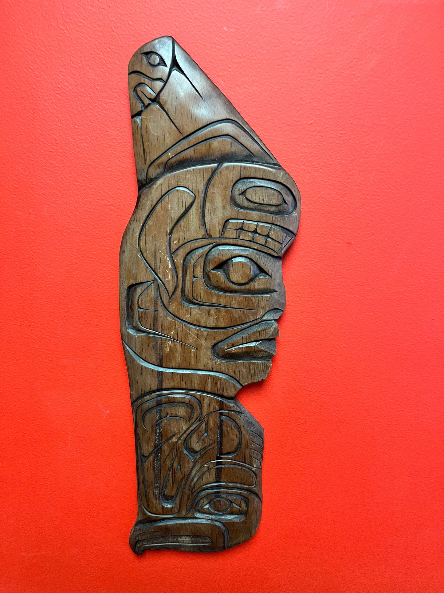 Fantastic 24 inches long indigenous first nations northwest coast transformation plaque by Chris W Webber   great detail