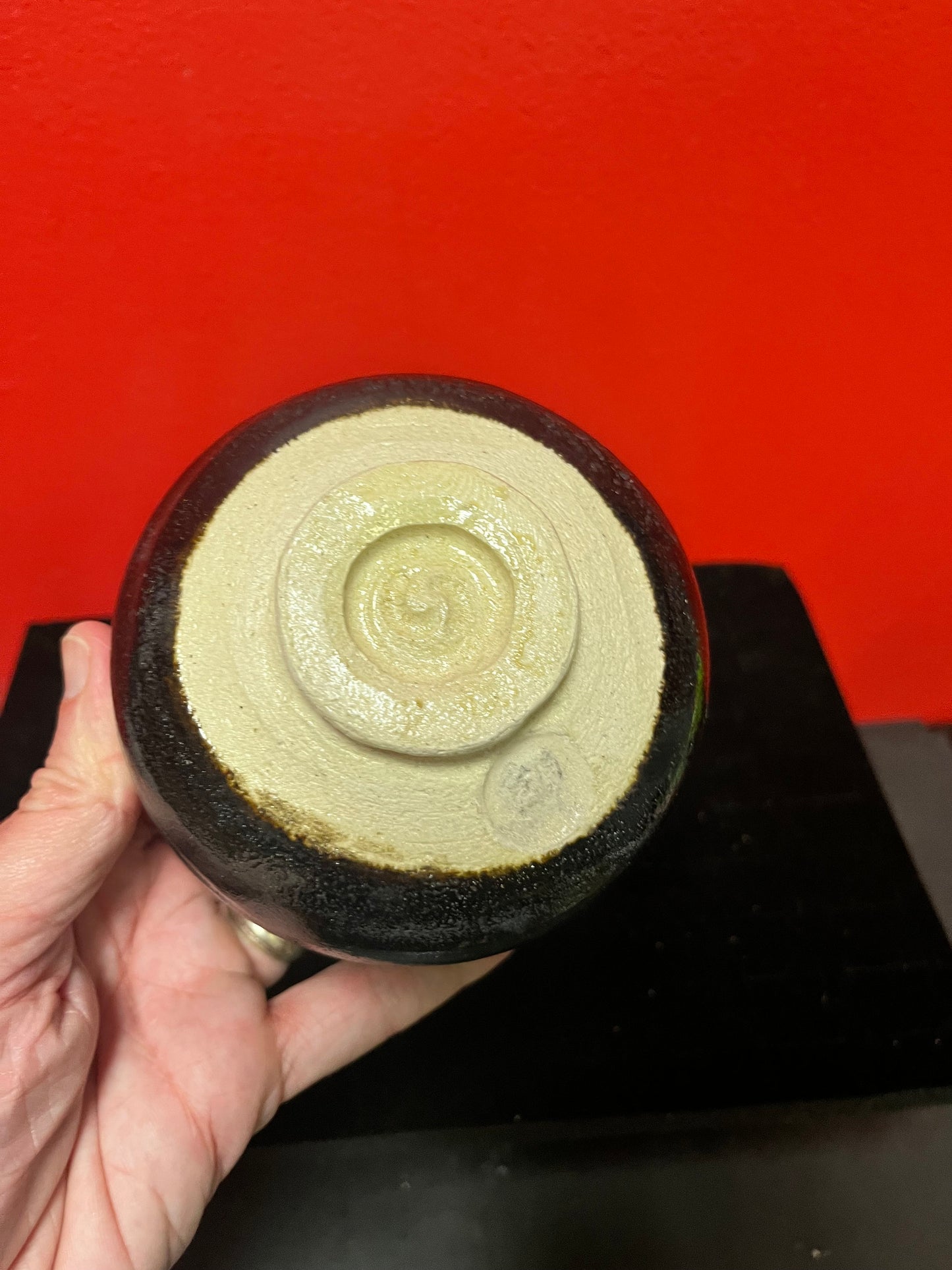 A Fabulous 4.5 inch wide Canadian Japanese pottery Wayne Ngan perfect condition certified by expert -