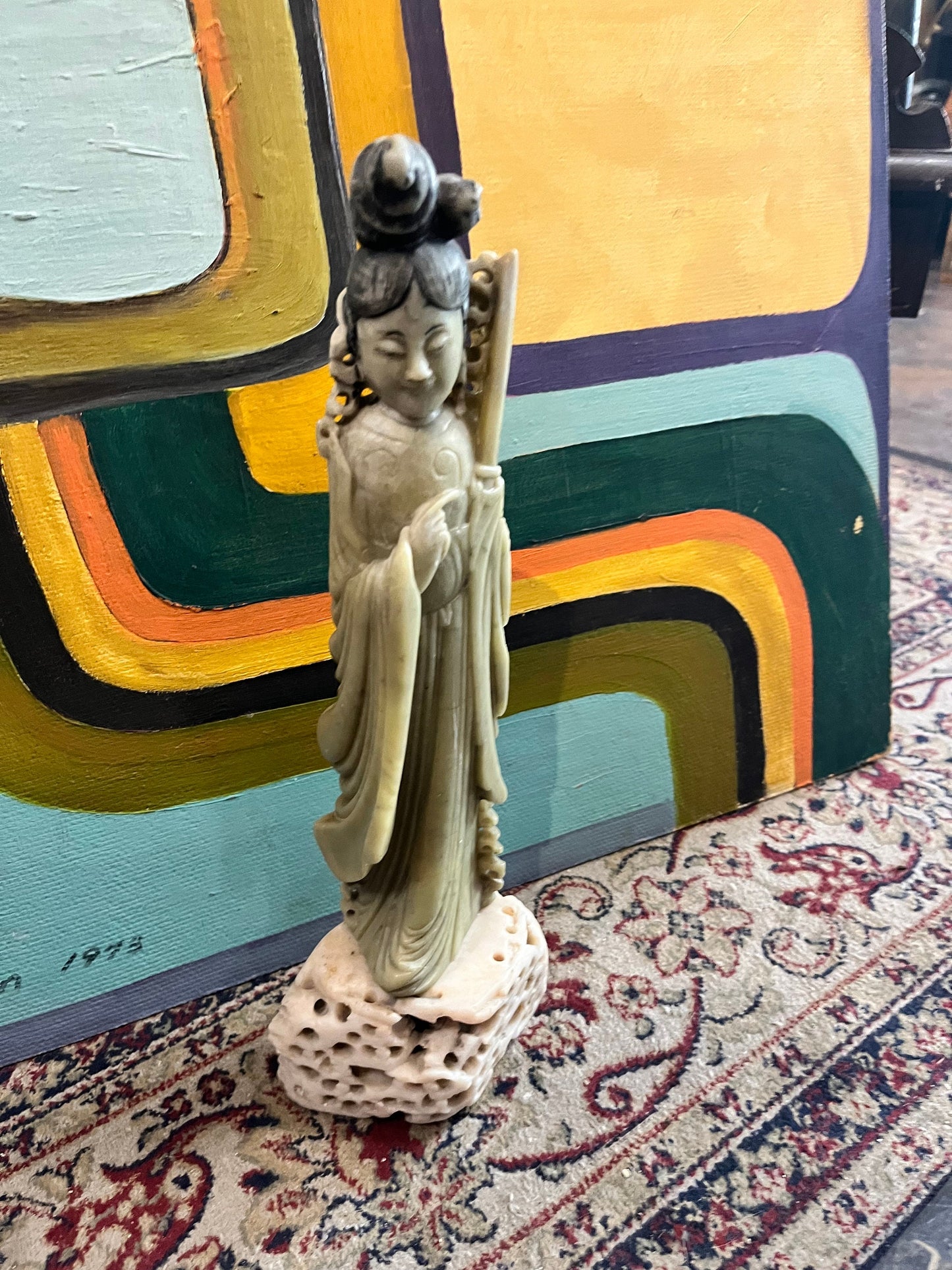 A 13 inch tall stunning soapstone Chinese statue of a woman wow great detail