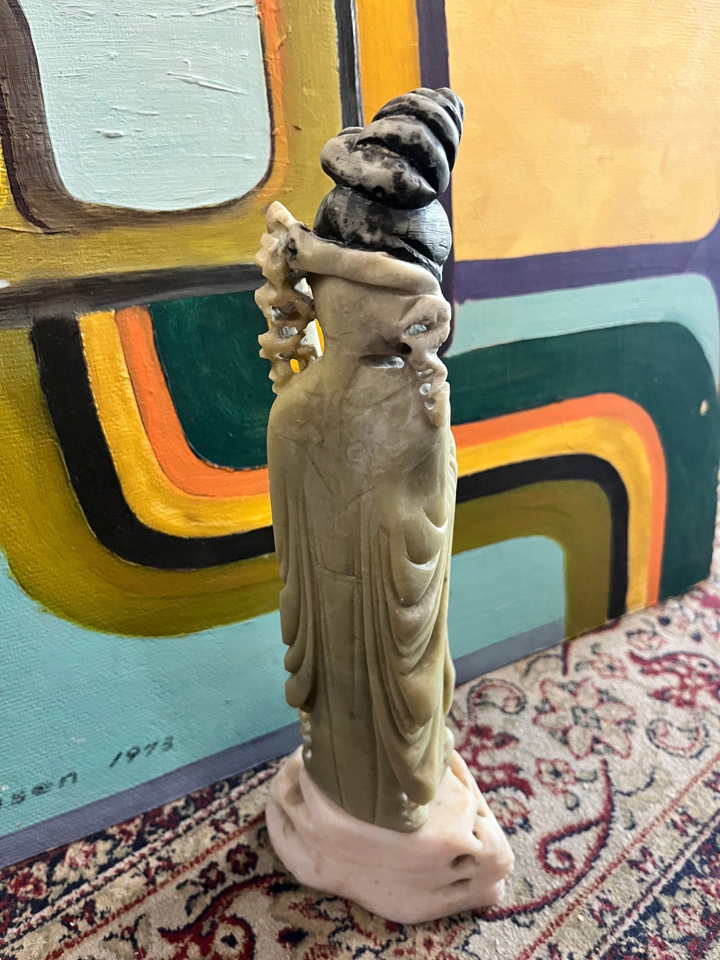 A 13 inch tall stunning soapstone Chinese statue of a woman wow great detail