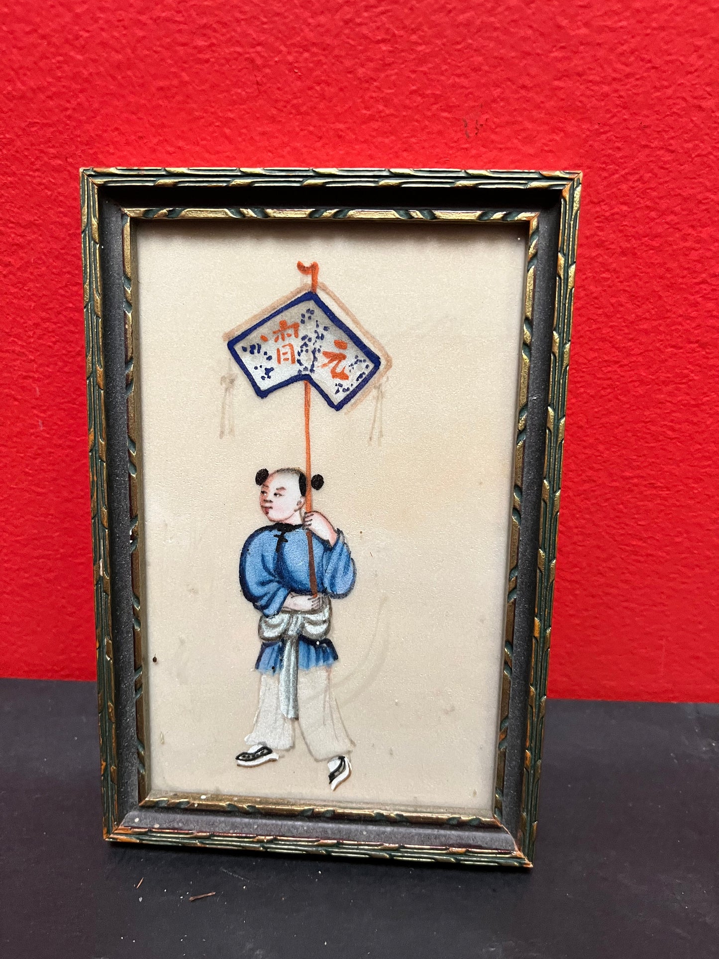 Lovely 6 x 4 watercolour on paper  Chinese original beautiful painting on frame  wow