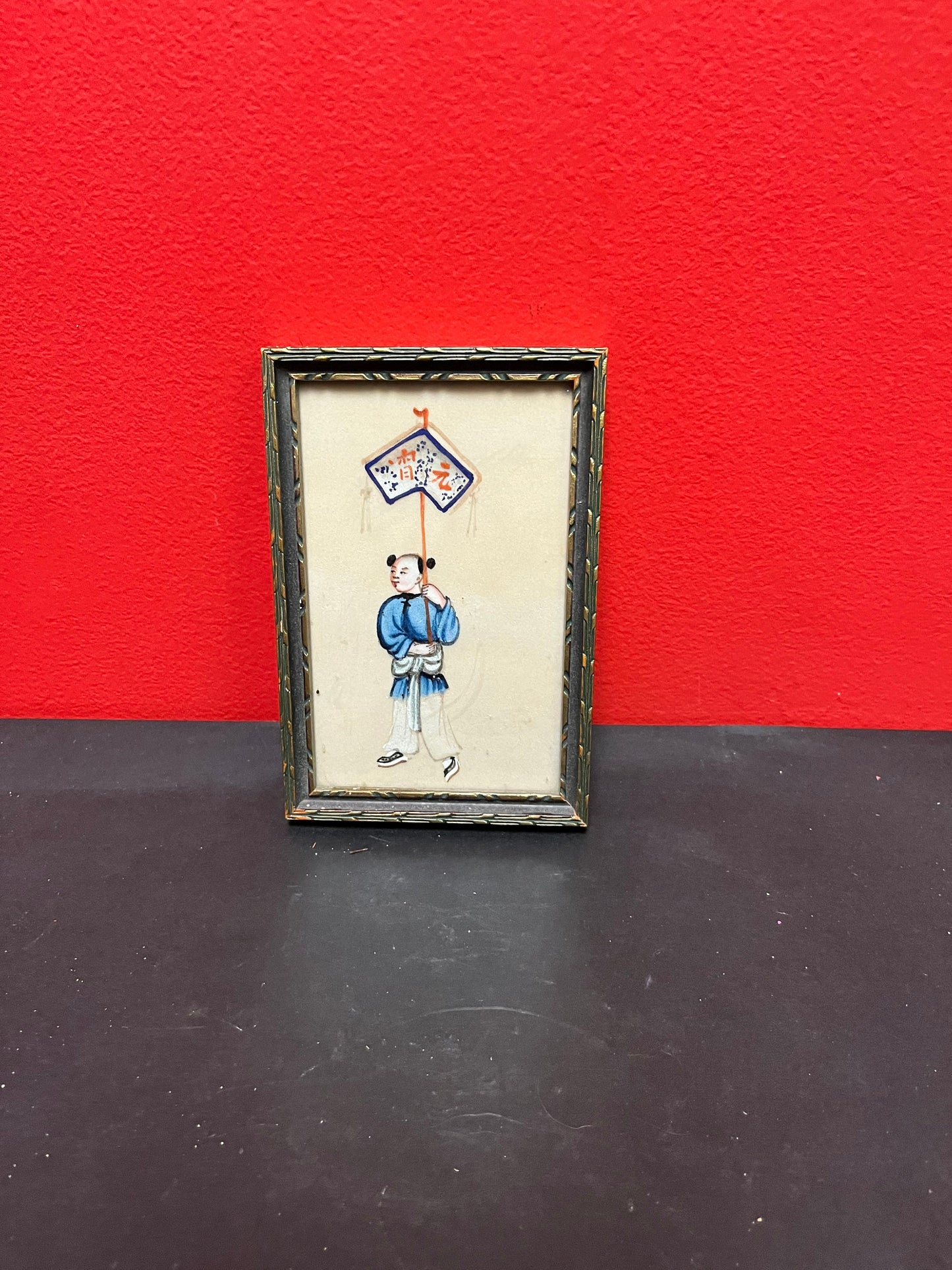 Lovely 6 x 4 watercolour on paper  Chinese original beautiful painting on frame  wow