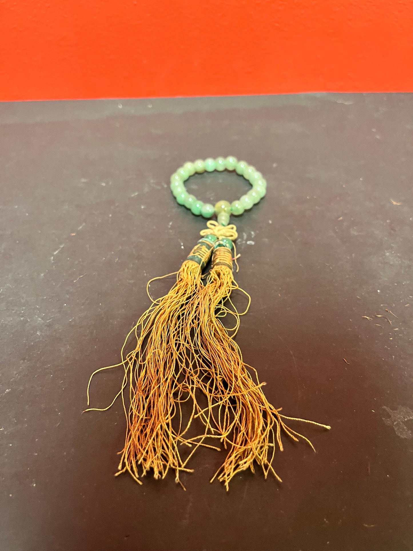 Fabulous antique Chinese 8 inch long adjustable jade bracelet really wonderful colour