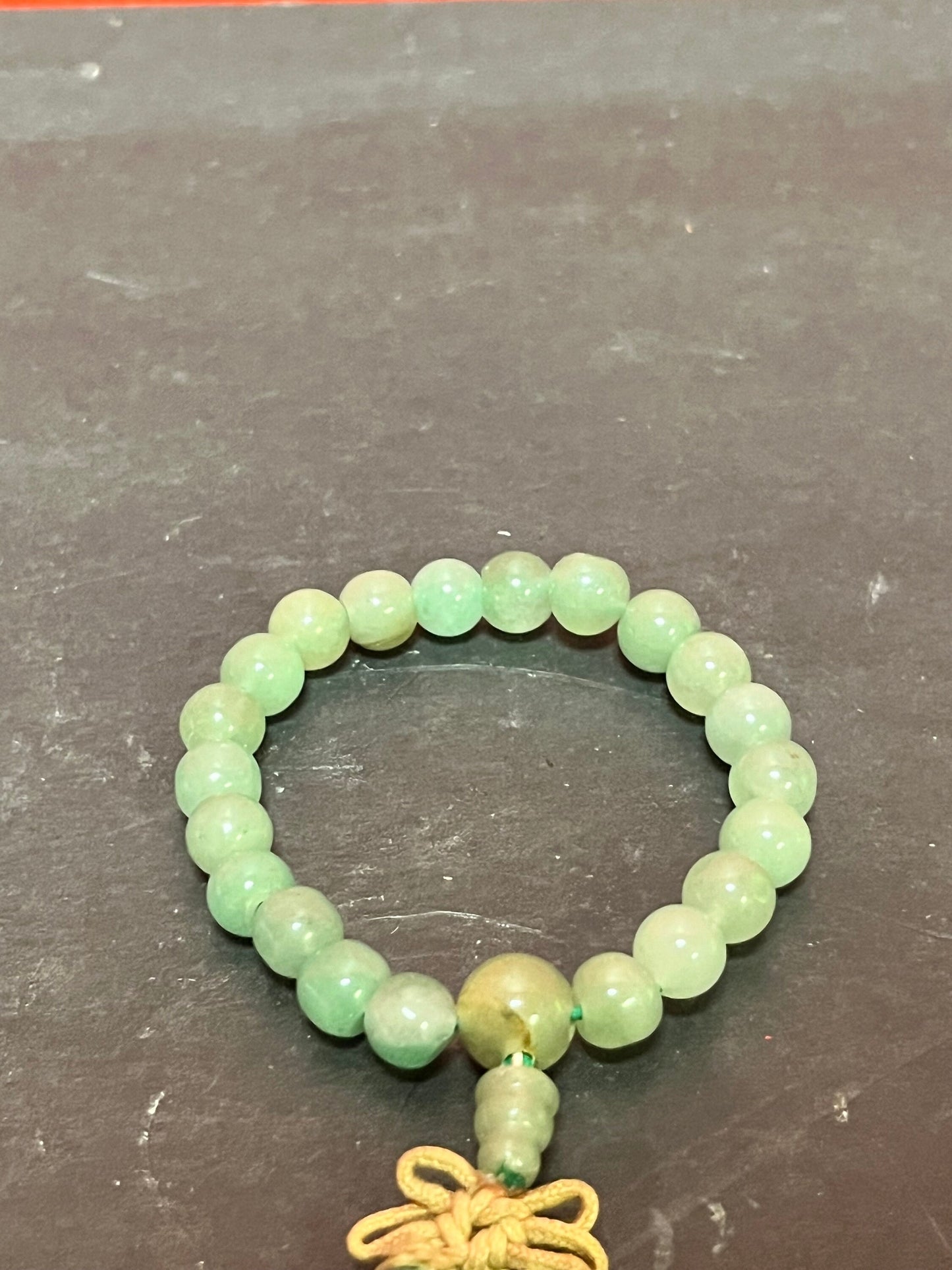 Fabulous antique Chinese 8 inch long adjustable jade bracelet really wonderful colour