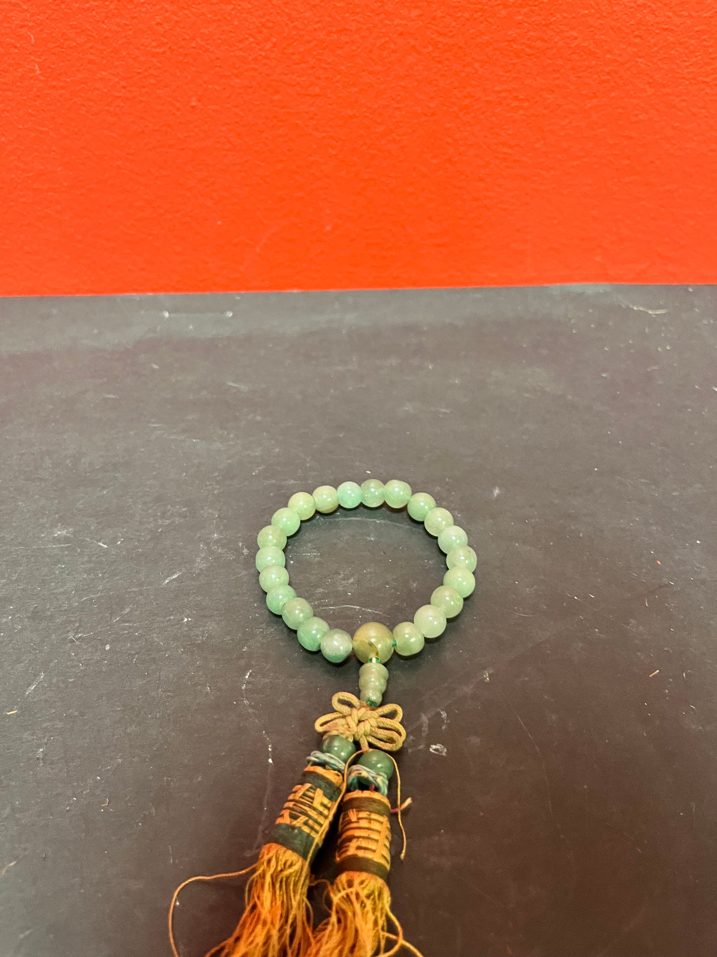 Fabulous antique Chinese 8 inch long adjustable jade bracelet really wonderful colour
