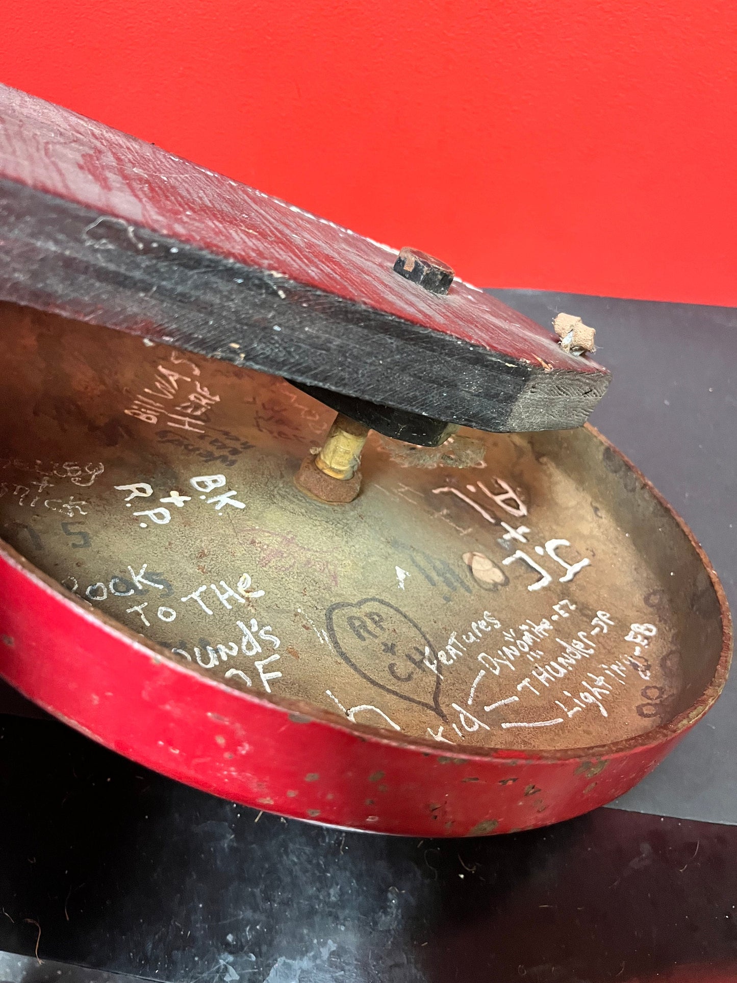 Fabulous boxing bell - old authentic museum quality Vancouver Island boxing club ring bell bell 14 inches plus shelf and hammer - wow