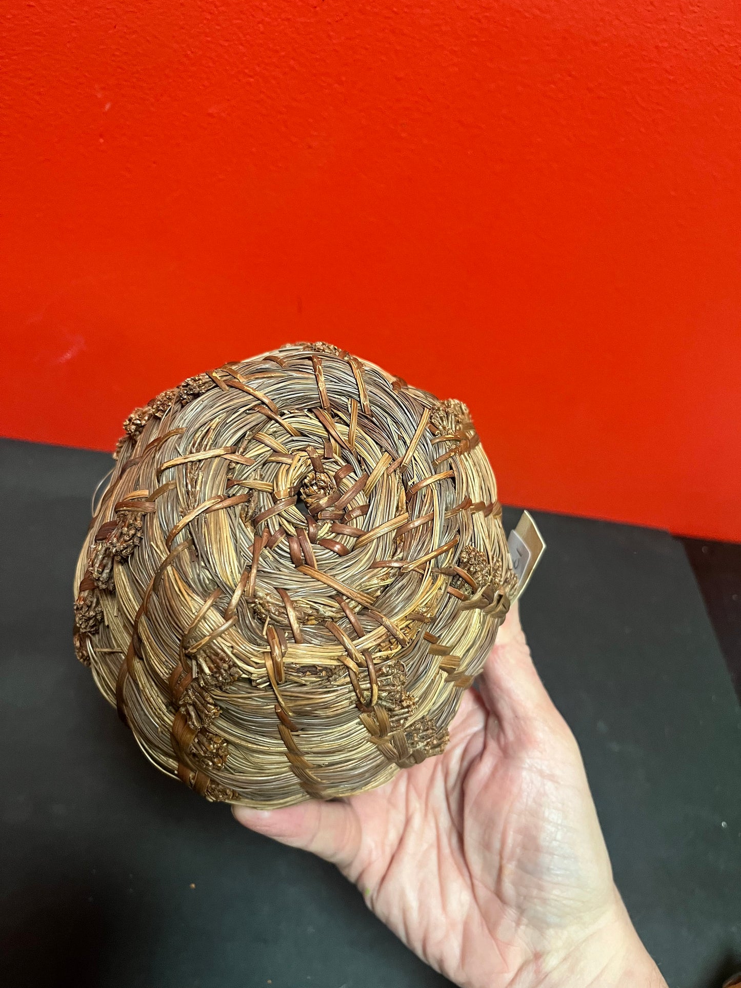 A  6 inch high eastern Canadian Pine needle basket  high-quality beautiful piece of Canadian indigenous history