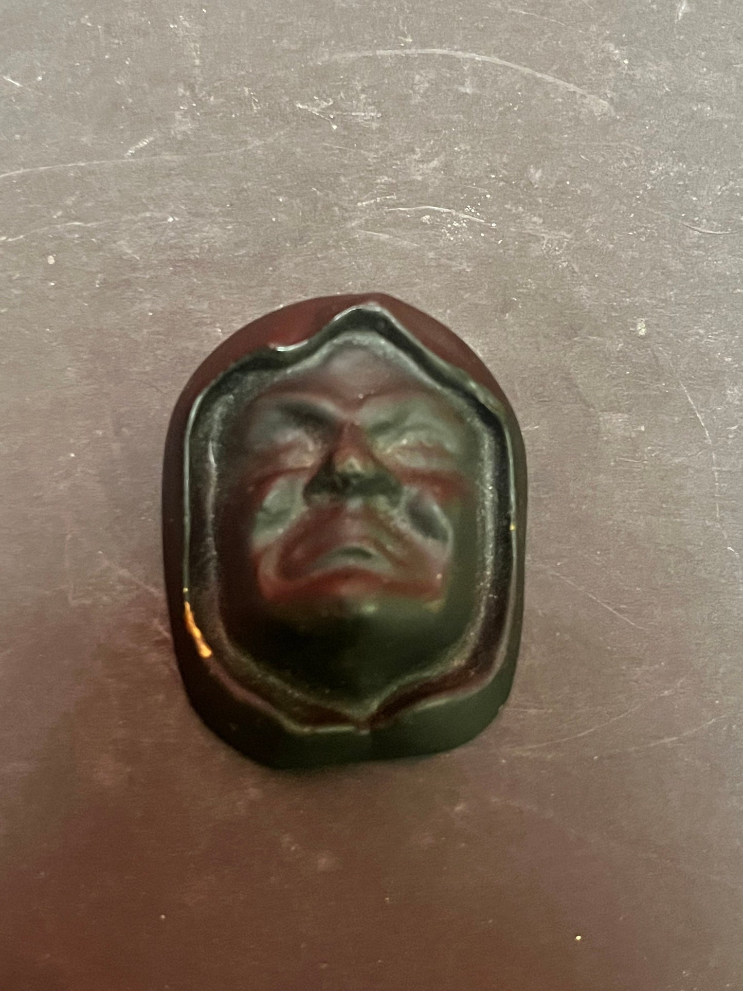 A  Lovely antique very heavy bronze Gothic paperweight   great patina  wow