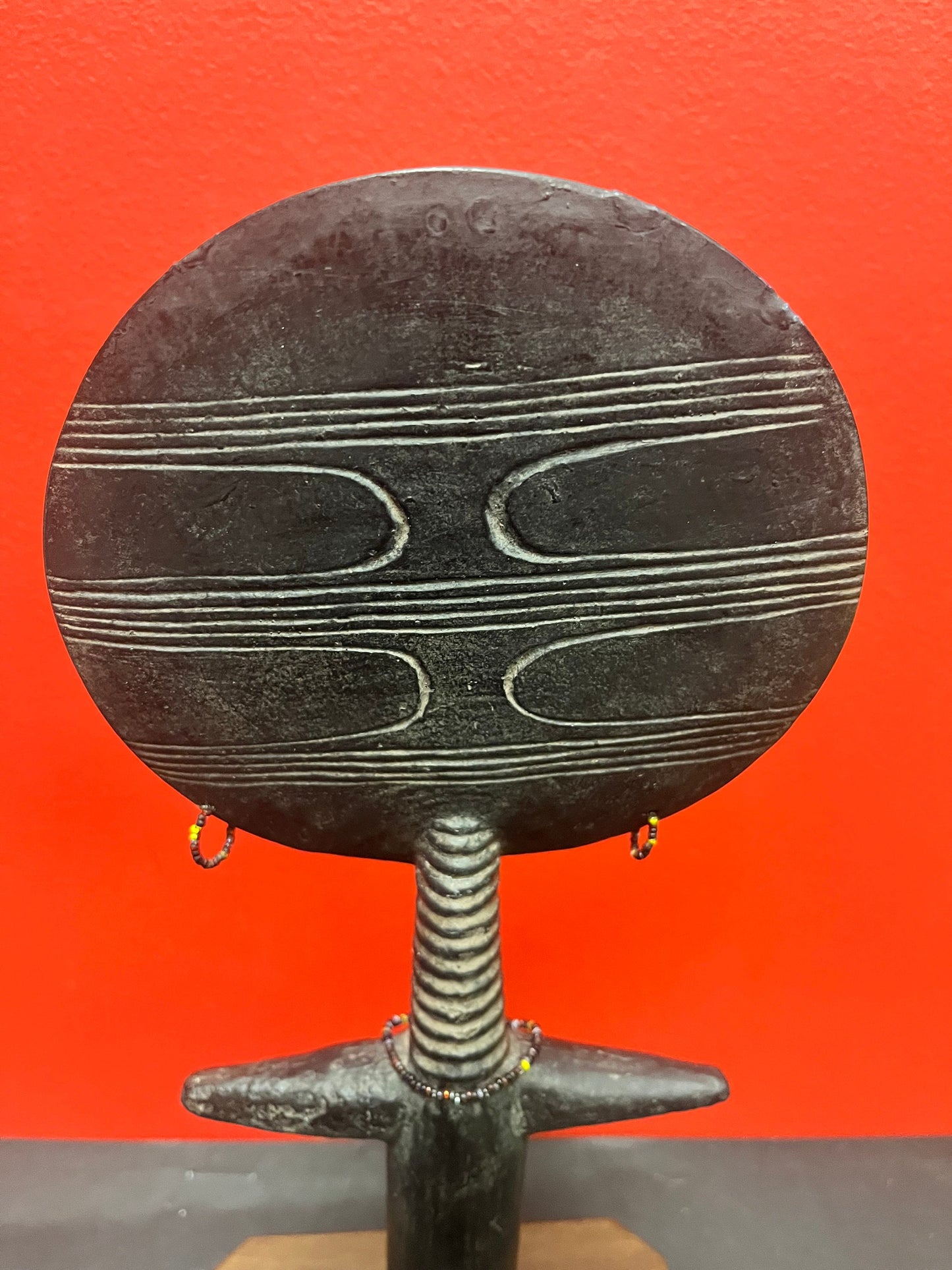 Lovely 15 inch signed pottery 1968 African Ashanti fertility figurine from Ghana Alva studios, New York so cool