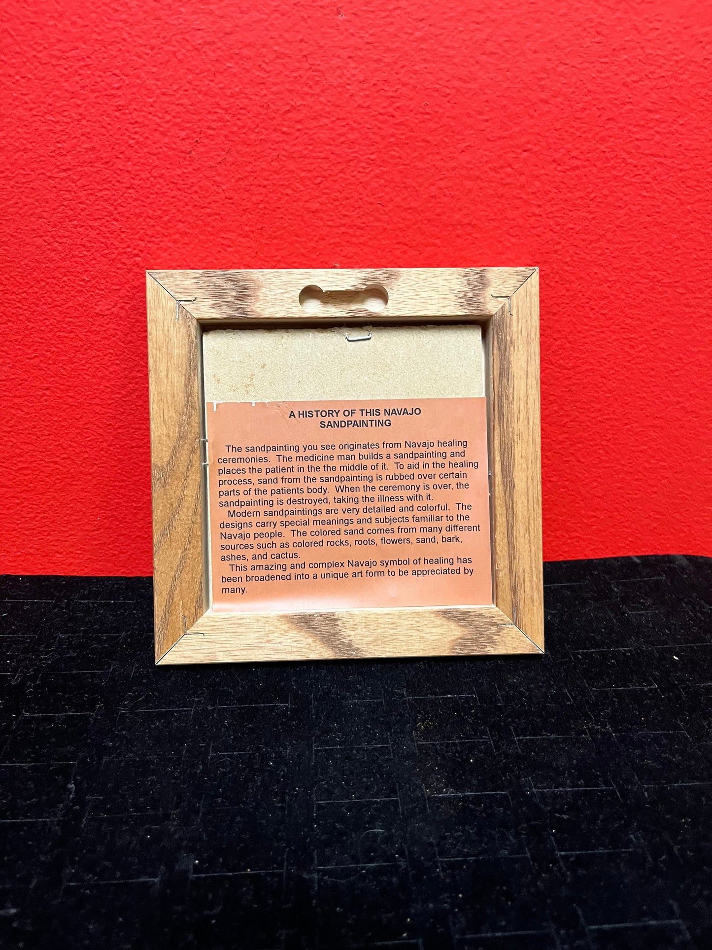 Lovely 6 inch authentic Navajo sand painting with certificate of authenticity by Larry Antonio