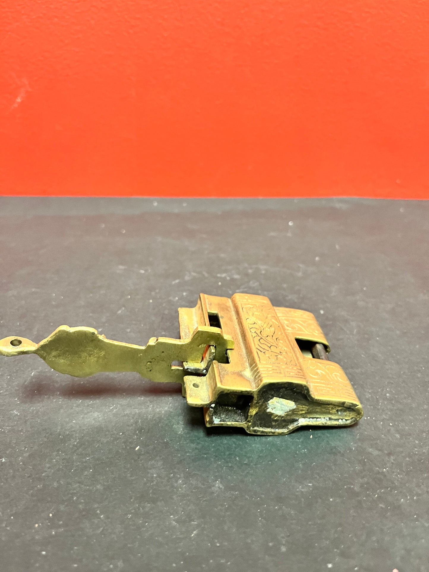 Fabulous rare antique Chinese Lock with key  great detail and patina 3 inches