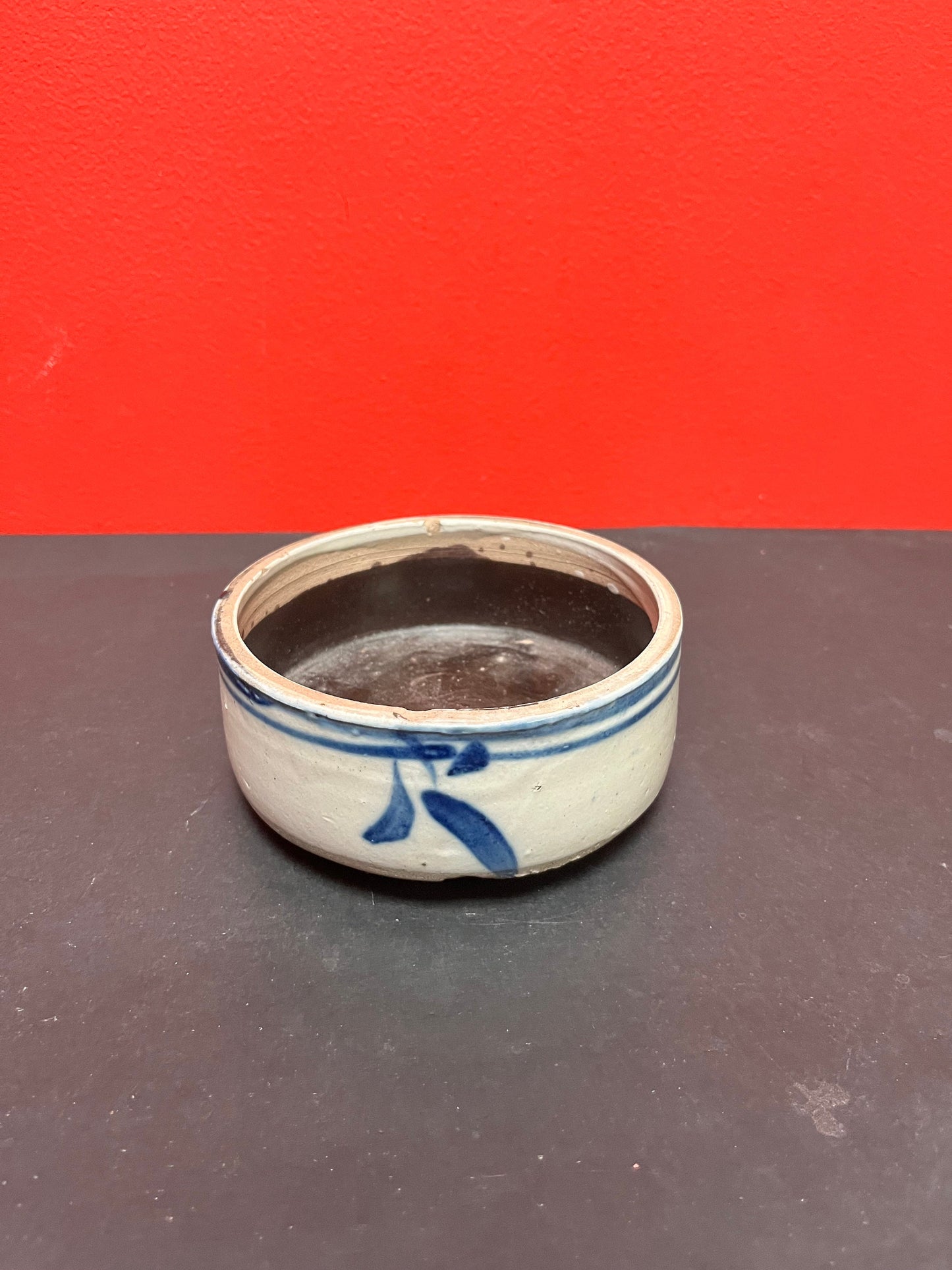 Beautiful Antique Asian pottery bowl  5 x 2 1/2 tall with lovely foot