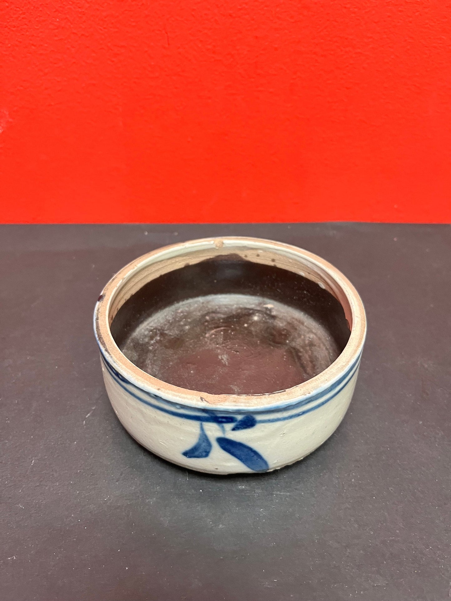 Beautiful Antique Asian pottery bowl  5 x 2 1/2 tall with lovely foot