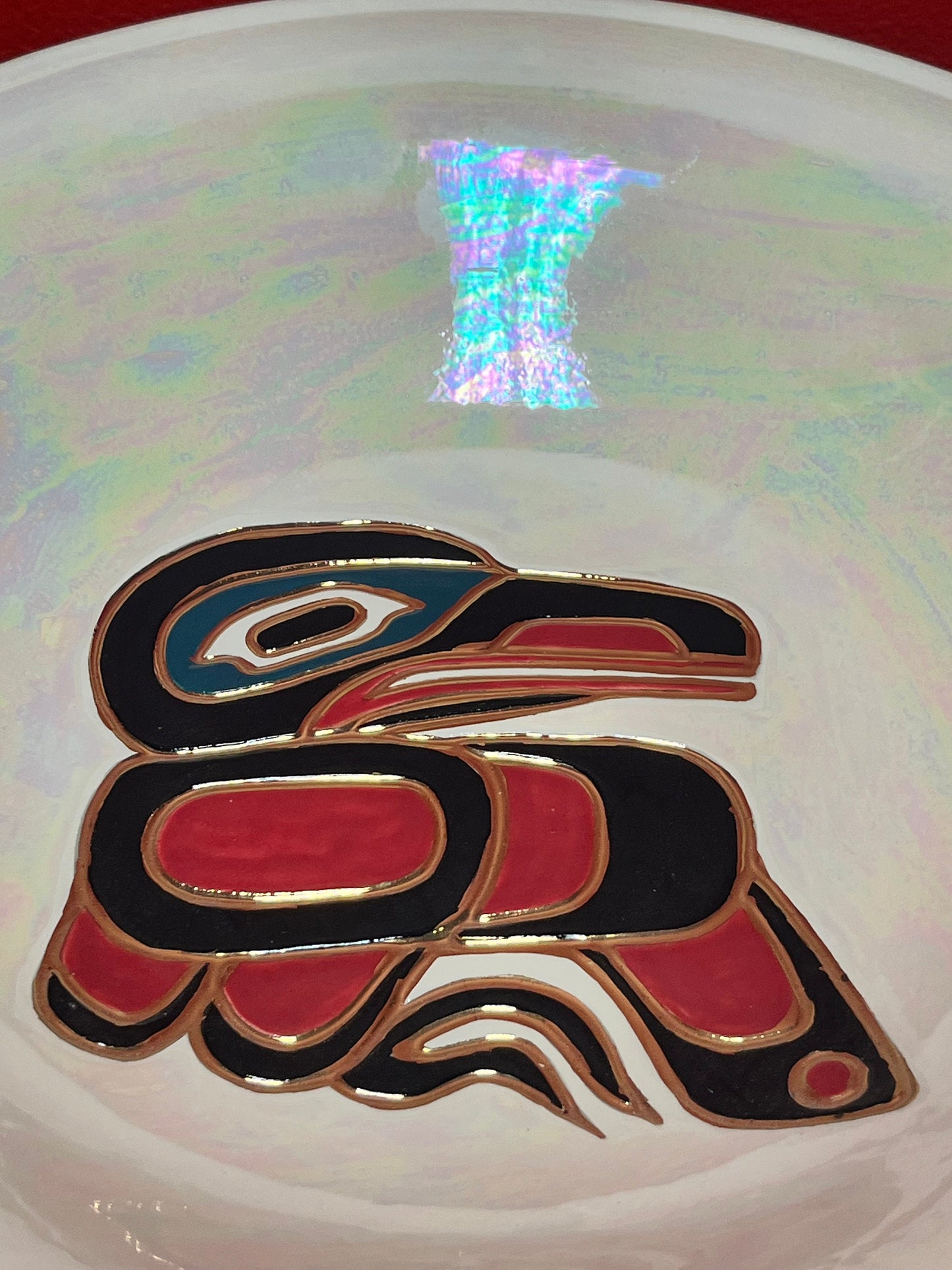 Amazing 12 inch indigenous First Nations raven bowl with 24k gold by ruby Joseph intense quality and craftsmanship