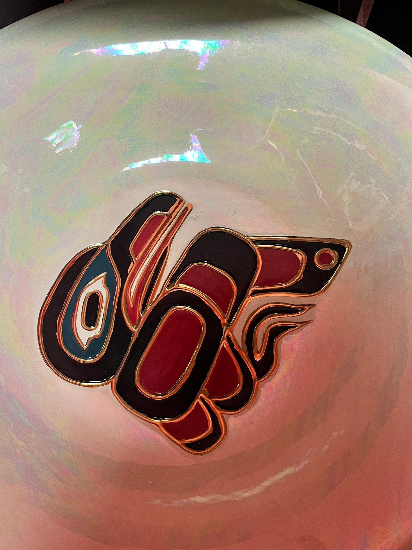 Amazing 12 inch indigenous First Nations raven bowl with 24k gold by ruby Joseph intense quality and craftsmanship