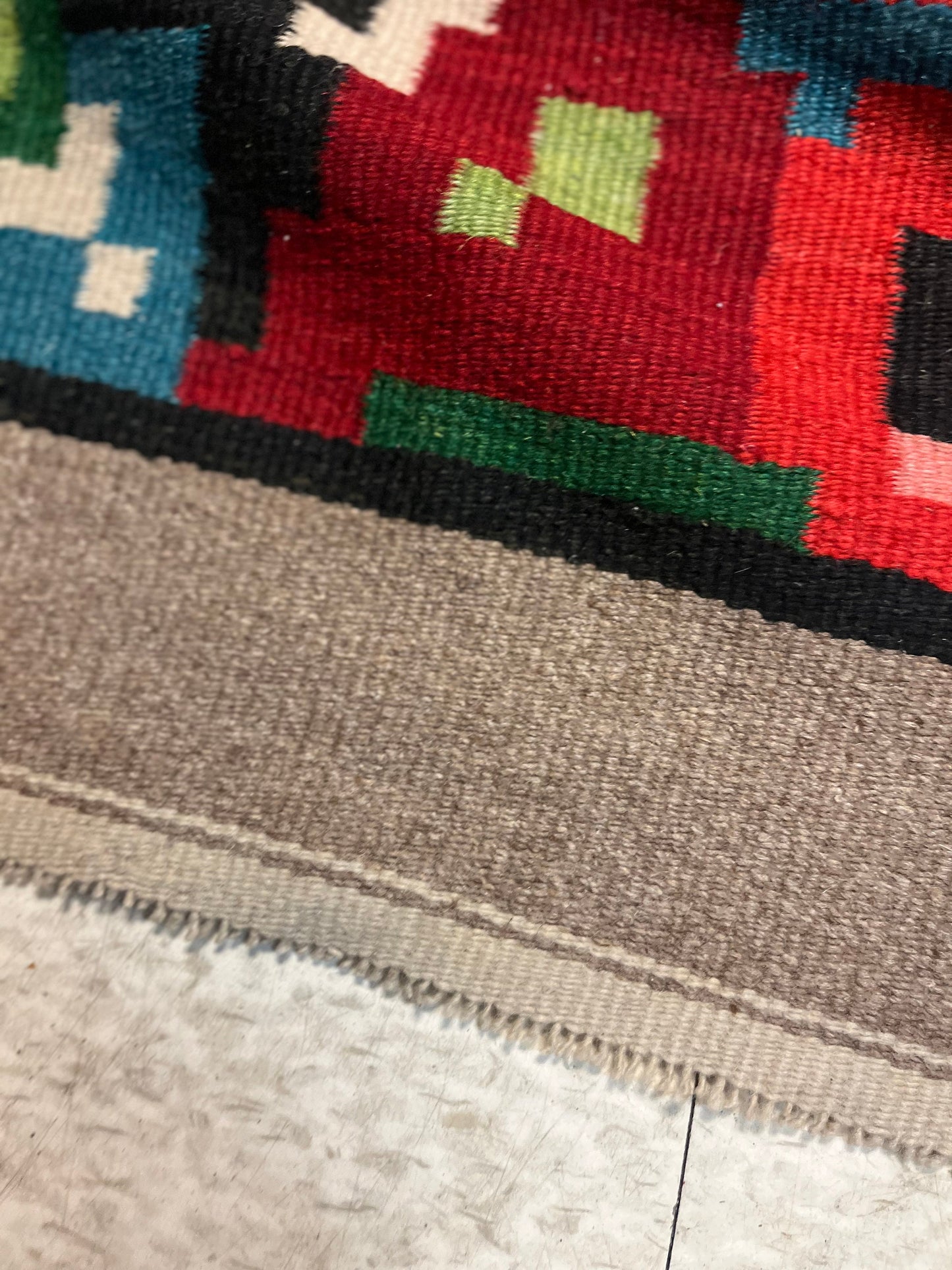 An Absolutely stunning vintage Navajo wool carpet rug in perfect condition authentic fabulous colours 78 x 49 wow