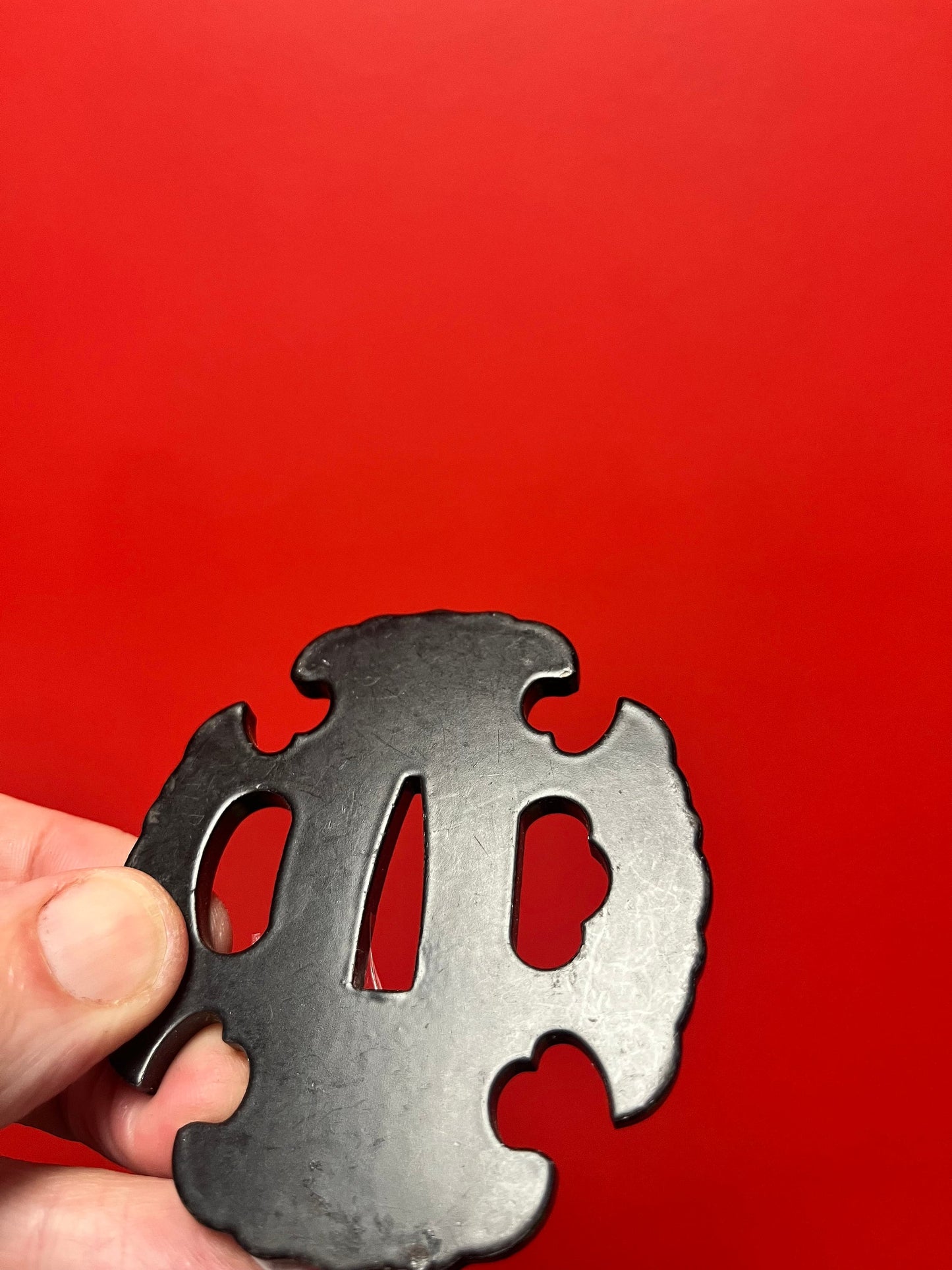 Cool 3 inch Japanese samurai Steel tsuba great condition and simple beautiful for major collection