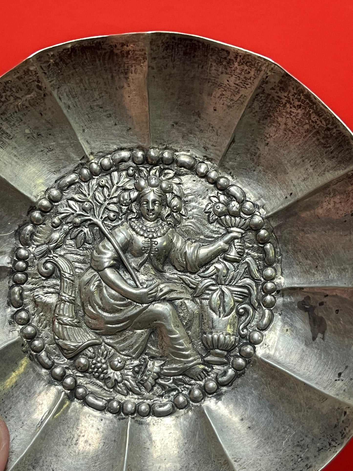 A Persian silver bowl 7 inches and untested great imagery and needs a polish