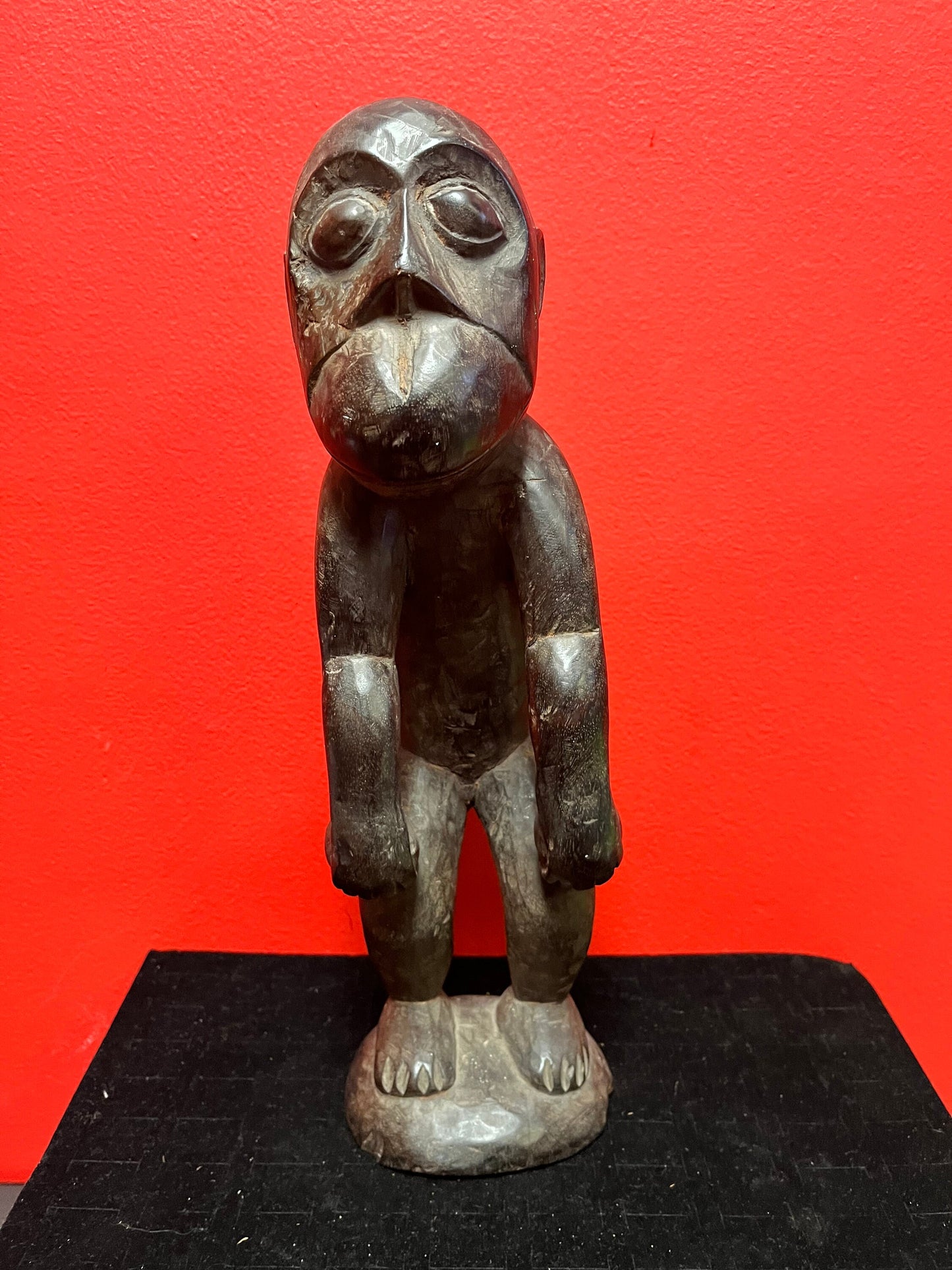 A Stunning Unusual African statue of a monkey man - antique with wonderful patina in great condition - 14 inches tall